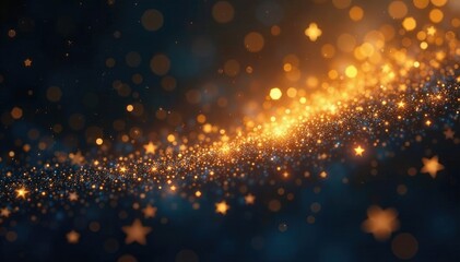 Dark gold background with scattered shimmering stars, cosmos, dark, gold