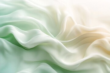 Obraz premium Elegant Draped Fabric Showing Gradient Green To Beige Hues
