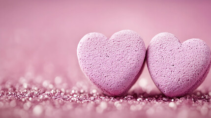 Obraz premium pink heart shaped candies