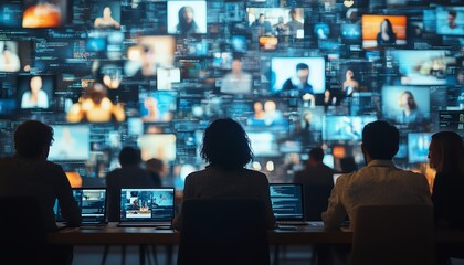 Collage of individuals using digital devices