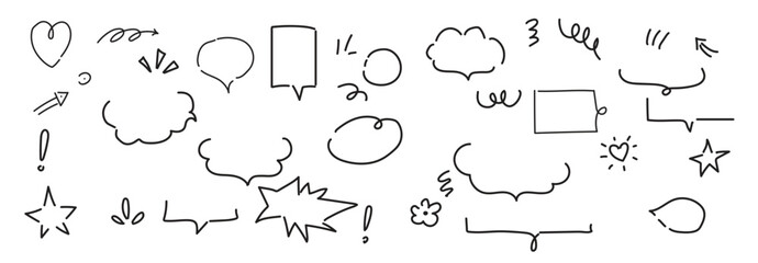 Set doodle vector elements with illustration