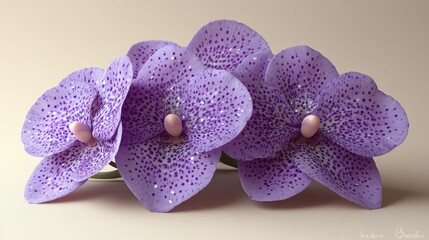 Close-up of vibrant purple orchids with intricate patterns against a soft background