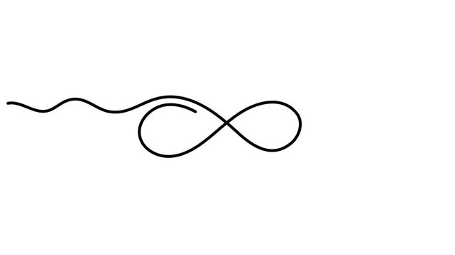 Infinity sign mark one line art animation,hand drawn unlimited eternity mark,idea Ouroboros snake drawing continuous contour motion.Endlessness concept,minimalistic video.4k self-drawing movie