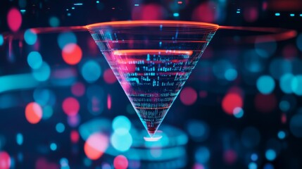 marketing funnel and data analytics used by a team of sales consultant to analyze leads generation, conversion rate, and sales performance of e commerce. multi channel advertising, customer journey.