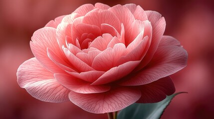 Close-up of a vibrant pink rose showcasing intricate petal details against a soft blurred background