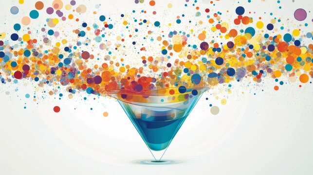 marketing funnel and data analytics used by a team of sales consultant to analyze leads generation, conversion rate, and sales performance of e commerce. multi channel advertising, customer journey.