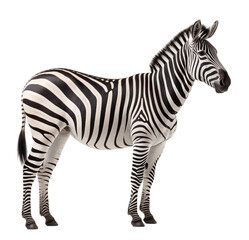 Obraz premium Full body zebra isolated on transparent background. Generative ai