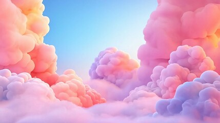 Fototapeta premium Serene Dawn Sky with Soft Clouds: Peaceful Morning Scene
