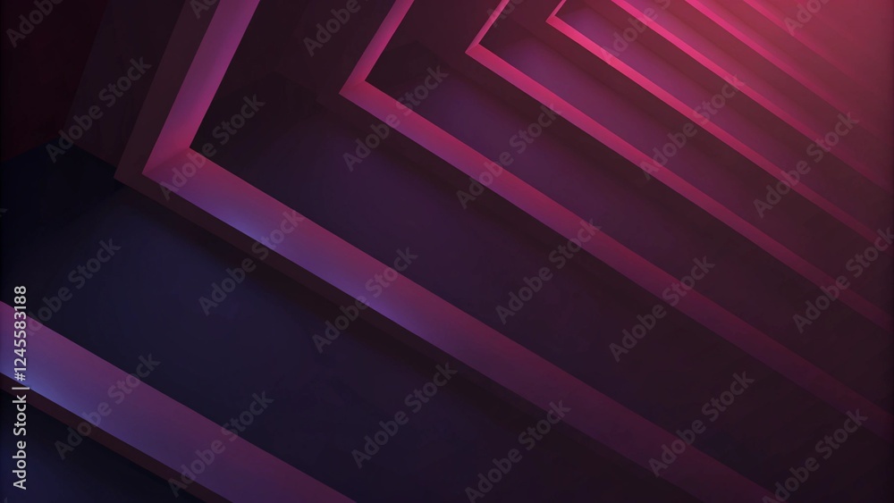 Fototapete 3d rendering of purple and blue abstract architecture background. cyberpunk concept. scene for adver