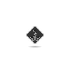 Pedestrian Traffic Sign icon with shadow
