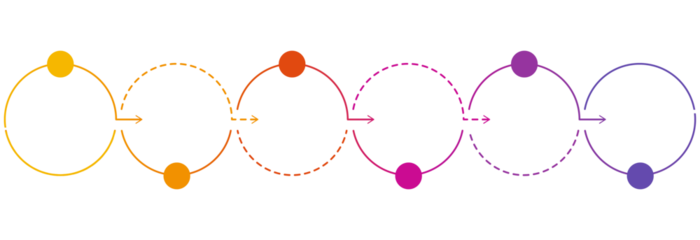 Infographic process design 6 options or steps.