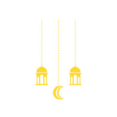 Gold Hanging Islamic Lantern 