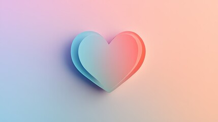 Simple and modern Valentine heart envelope with soft gradient colors.