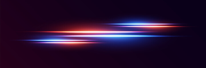 Glowing light speed lines and dynamic speed motion. Vector illustration