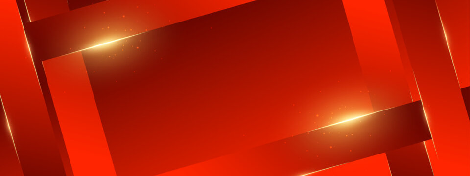 Gradient red geometric background in modern style with a dynamic composition of overlapping shapes, ideal for presentation slides, website design, or promotional material