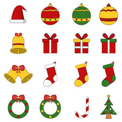 Isolated illustration bundle set of Christmas cute accessories 