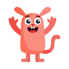 Funny cartoon monster character. Kids cartoon character design for poster, baby products logo and packaging design.