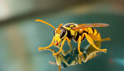 Closeup Yellow Jacket Wasp Macro Photography