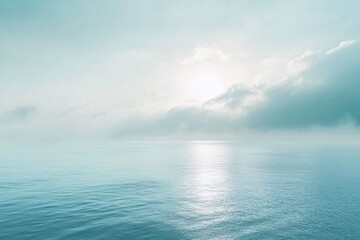 Obraz premium Serene Ocean Scene Under A Cloudy Sky