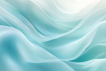 Obraz premium Abstract Aqua Fabric Waves Flowing Softly