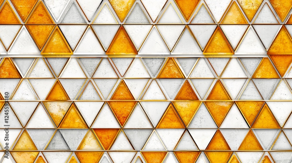 Poster abstract orange and white triangle pattern background