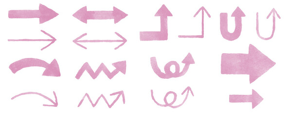 矢印　ピンク　絵の具　水彩　インク　