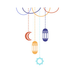 Colorful Hanging Lantern Eid Decoration