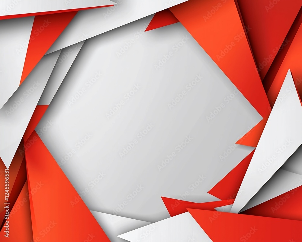 Poster Abstract red white triangle frame background design