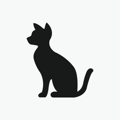 Simple Silhouette of a Sitting Cat