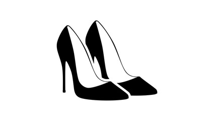 High Heels Women Shoes symbol, black isolated silhouette