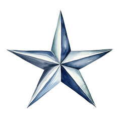 Obraz premium Blue and Gray Five-Pointed Star with Metallic Texture