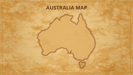 A Vintage Map Depicting the Borders of the Australia. Australia map with federal states in A vintage map based background, Political Australia Map © bakarali
