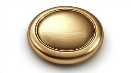 Gold Circular Emblem With Brushed Metal Texture