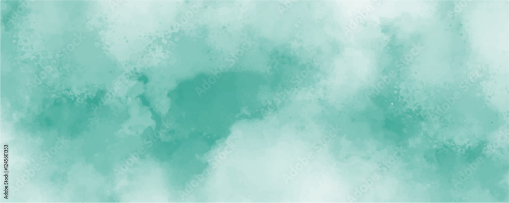 Poster green water color mint abstract texture background. cloudy minty sky background with clouds, cloudy 