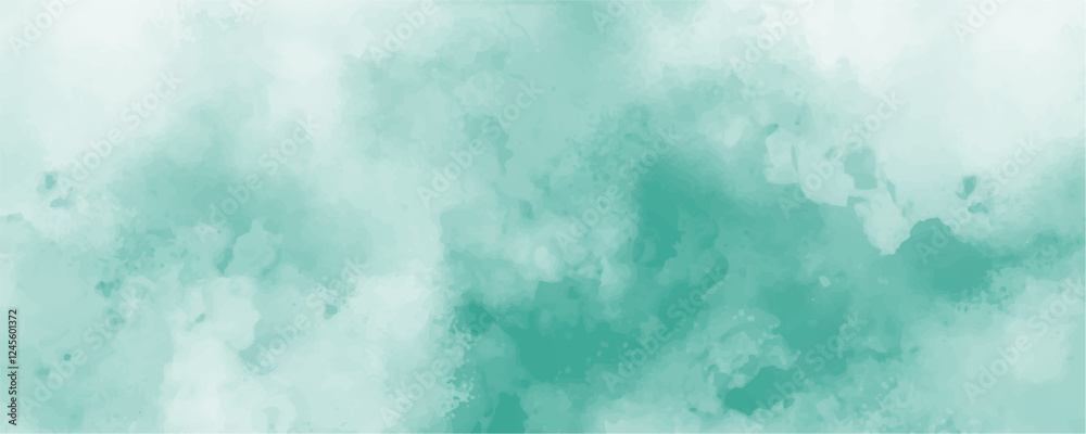 Poster Green water color Mint abstract texture background. cloudy Minty sky background with clouds, cloudy light blue smoke. Blurry and cloudy blue sky background with clouds. 