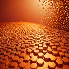 Fototapeta premium a 3d rendering of a honeycomb pattern with a bright light