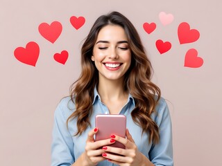 Love in the Digital Age: The Impact of Technology on Modern Relationships. a girl smiling while reading chat