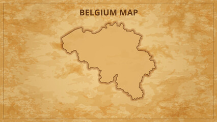 A Vintage Map Depicting the Borders of the Belgium. Belgium map with federal states in A vintage map based background, Political Belgium Map