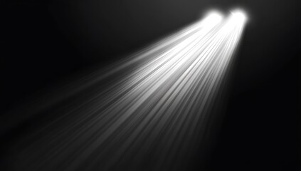 Dual Beams of Light in the Darkness Dramatic Spotlight Effect