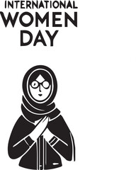 Inernational women day vector in black and white