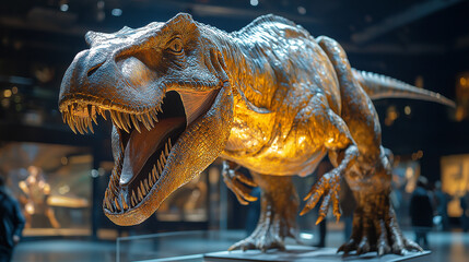  t-rex dinosaur model in museum