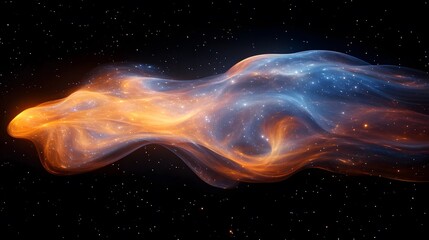 Obraz premium Colorful cosmic nebula with swirling gases and stars in a 3d space environment illustration