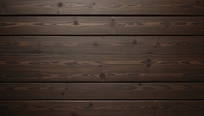 Fototapeta premium High-resolution image of dark brown stained wood planks, showing rich grain and texture, ideal for backgrounds and rustic designs