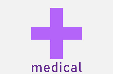 Obraz premium medicine sign purple on a light gray background,