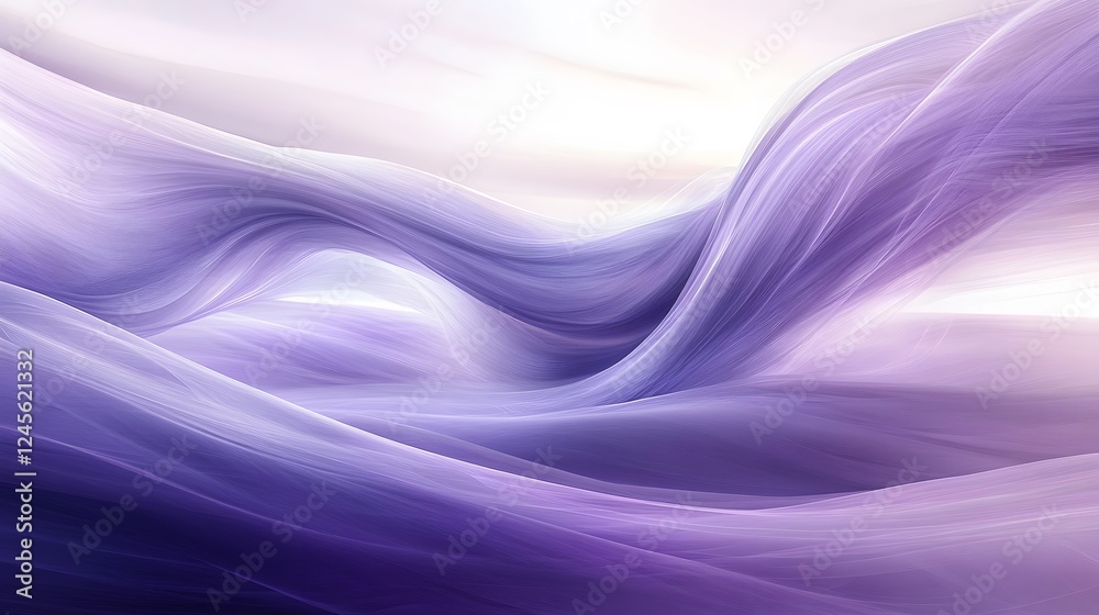 Poster abstract background with smooth lines and waves in soft purples and ethereal universe styles blend