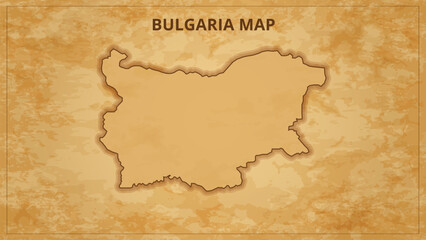 A Vintage Map Depicting the Borders of the Bulgaria. Bulgaria map with federal states in A vintage map based background, Political Bulgaria Map