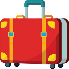 Cute Summer icon On A Trasparent Base - Suitcase