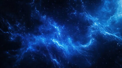 Obraz premium Abstract blue nebula cosmic background.