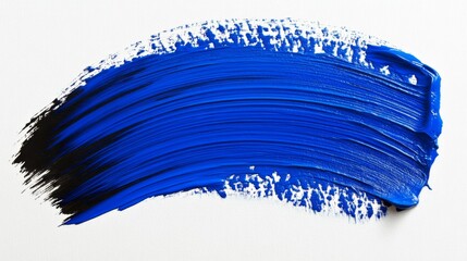 Fototapeta premium Bold hand painted blue brush stroke for artistic design and creative projects