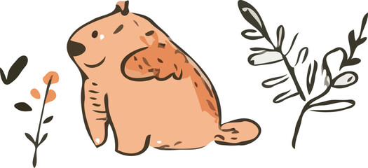 vector illustration of a fox